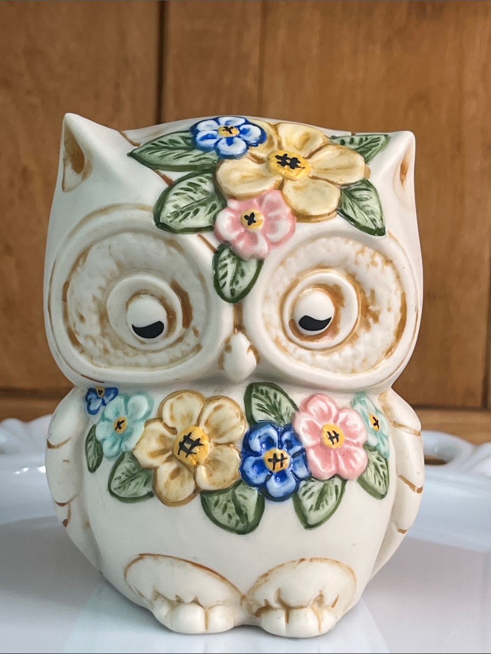 Vintage- Los Scotts of San Antonio-70’s Boho Owl Luminary Figurine- Signed